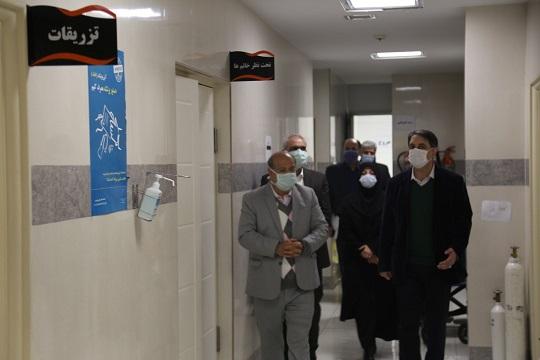 بازدید فرمانده ستاد مقابله با کرونا و رئیس دانشگاه علوم پزشکی از مرکز بهداشت و درمان دانشگاه